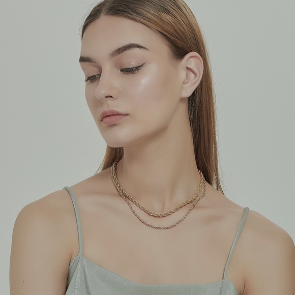 Vintage Gold Plated French Rope Chain Necklace - Picture 6 of 9